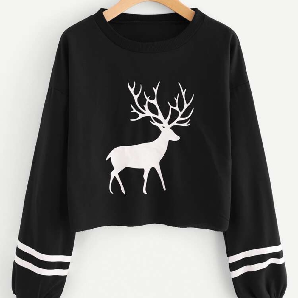 SHEIN black cropped sweater